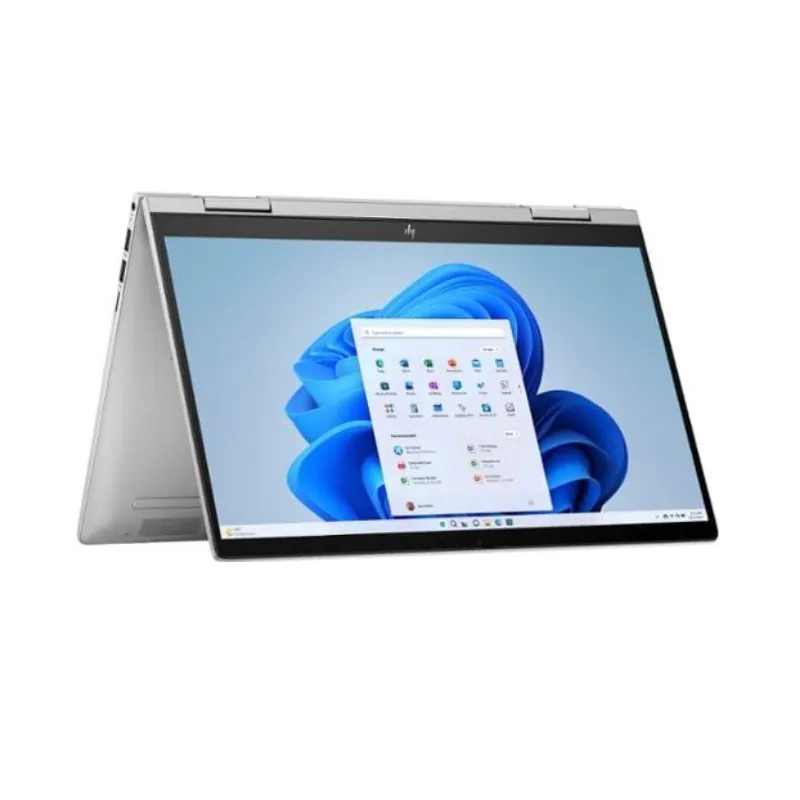 HP Envy x360 14-es1013dx 2-in-1 laptop featuring Intel Core 5 120U processor, 8GB RAM, 512GB SSD, and touchscreen design