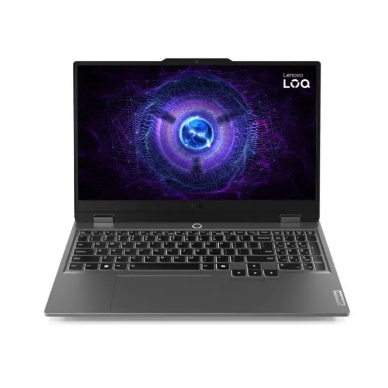 Lenovo LOQ 15IAX9 gaming laptop featuring Intel Core i5-12450HX processor, 12GB DDR5 RAM, 512GB NVMe SSD, GDDR6 graphics memory, model 83GS00SKED