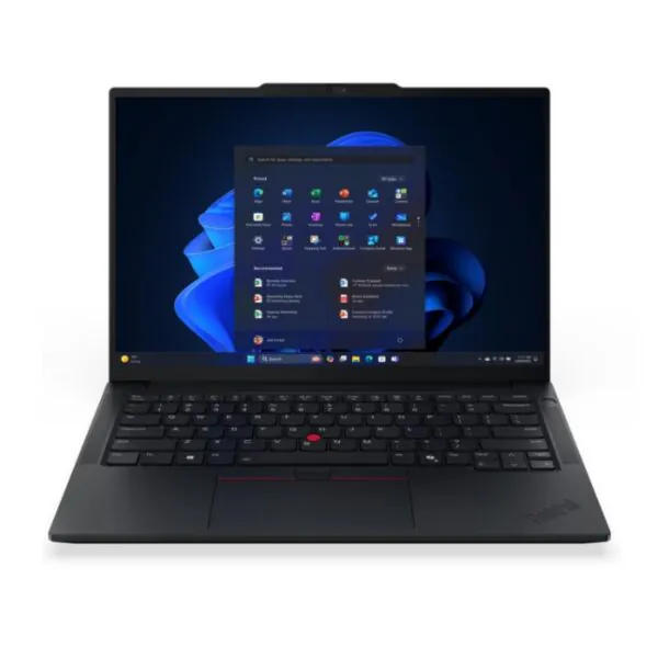 Lenovo ThinkPad E14 Gen 7 (Intel) laptop featuring Intel Core Ultra 7 255H processor, 16GB DDR5 RAM, 512GB NVMe SSD, model 21SX001TGR