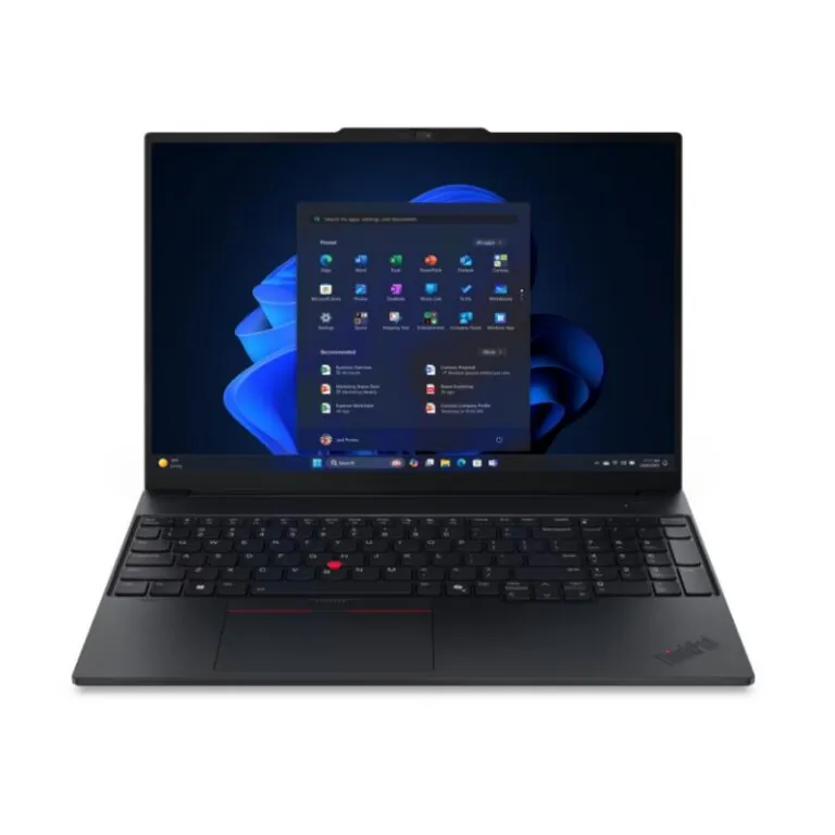 Lenovo ThinkPad E16 Gen 3 (Intel) laptop featuring Intel Core Ultra 7 255H processor, 16GB DDR5 RAM, 512GB M.2 2242 TLC SSD, model 21SR0017GR